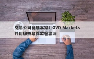 交易公司竟非本家！GVD Markets共用牌照暴露监管漏洞