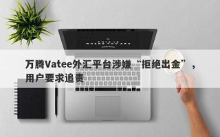 万腾Vatee外汇平台涉嫌“拒绝出金”，用户要求追责