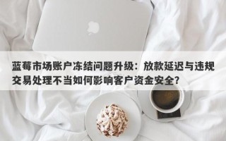 蓝莓市场账户冻结问题升级：放款延迟与违规交易处理不当如何影响客户资金安全？