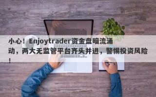 小心！Enjoytrader资金盘暗流涌动，两大无监管平台齐头并进，警惕投资风险！