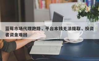 蓝莓市场代理跑路，平台本钱无法提取，投资者资金难回