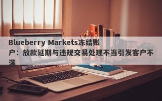 Blueberry Markets冻结账户：放款延期与违规交易处理不当引发客户不满