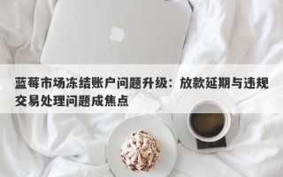 蓝莓市场冻结账户问题升级：放款延期与违规交易处理问题成焦点