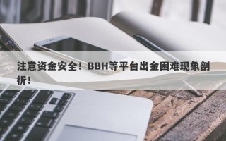 注意资金安全！BBH等平台出金困难现象剖析！