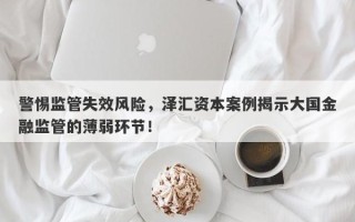 警惕监管失效风险，泽汇资本案例揭示大国金融监管的薄弱环节！