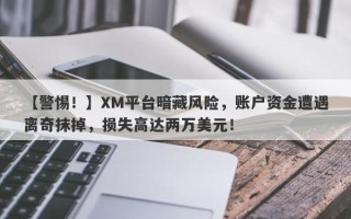 【警惕！】XM平台暗藏风险，账户资金遭遇离奇抹掉，损失高达两万美元！