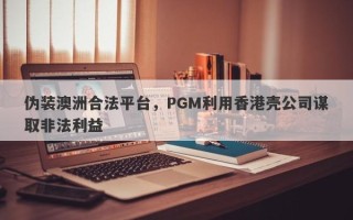 伪装澳洲合法平台，PGM利用香港壳公司谋取非法利益