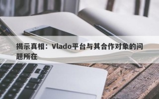 揭示真相：Vlado平台与其合作对象的问题所在