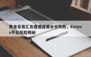 黄金交易汇友遭遇连番补仓失败，Exness平台风险揭秘