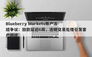 Blueberry Markets账户冻结争议：放款延迟6周，违规交易处理引发客户困扰