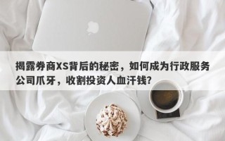 揭露券商XS背后的秘密，如何成为行政服务公司爪牙，收割投资人血汗钱？