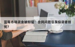 蓝莓市场资金被扣留：合同问题引发投资者担忧？