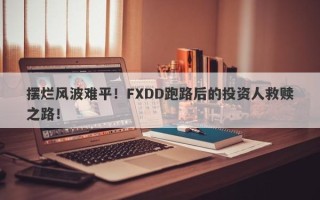 摆烂风波难平！FXDD跑路后的投资人救赎之路！