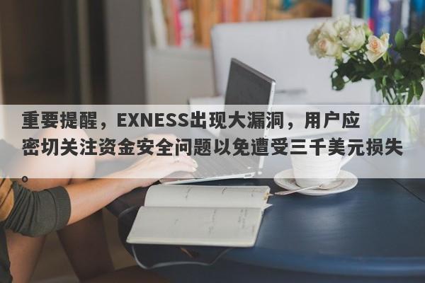 重要提醒，EXNESS出现大漏洞，用户应密切关注资金安全问题以免遭受三千美元损失。-第1张图片-要懂汇